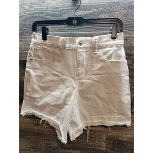 Express Shortie High Rise Hyper Stretch Women’s White Denim Cutoff Shorts 2
